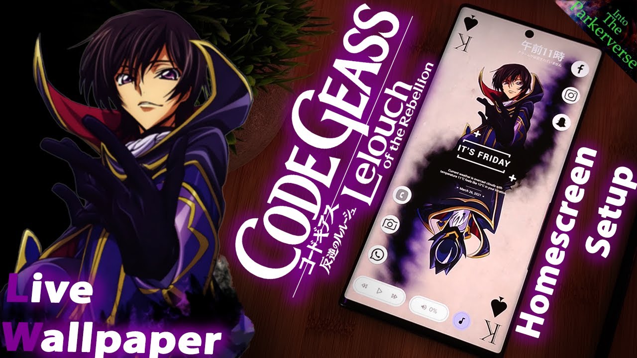 Code Geass Lelouch Live Wallpaper Android Setup Customize Your Homescreen Ep50 Anime Theme Youtube
