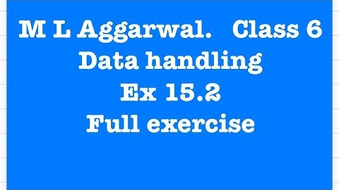 Ex 15.2, Data Handling, Class 6, M L Aggarwal, Maths