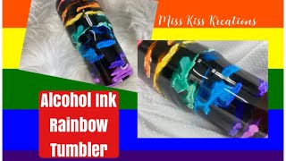 Rainbow Alcohol Ink Tumbler Tutorial