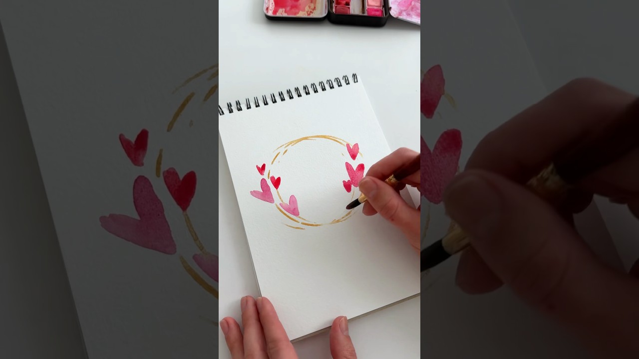 Idea for a Valentine&rsquo;s Day card using  #watercolor 🎨💖💌#watercolortutorial #valentinesday