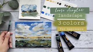 Easy Acrylic Painting | Loose Landscape Painting | Abstract Painting for Beginners