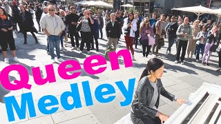 Queen Medley - Don't Stop Me Now \u0026 We Are the Champions | Street Piano | YUKI PIANO