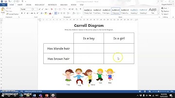 Carroll Diagram - HW explanation