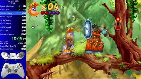 Rayman 3 GBA Any% Speedrun in 1:02:49 (VBA-M Emulator)