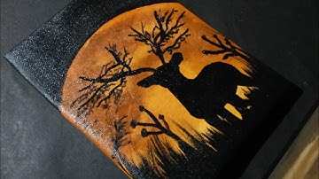 Deer Canvas Painting tutorial for Begginers // freestyle #myart #painting #paintingforbeginners