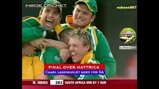 The Most Amazing Finish ever in ODIs. Charl Langelvedt Hattrick| ROFL! Best Breath Taking Over