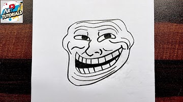 How to draw a Troll face step by step | creepy drawing tutorial