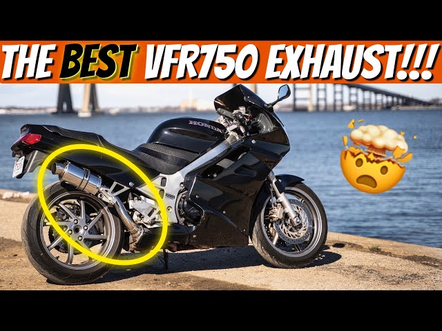 VFR750 Delkevic SS70 Exhaust Sound Check V4 Engine Goodness