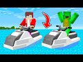 JJ and Mikey found JET SKI in Minecraft ! SUPER MEGA WATER RAMP CHALLENGE