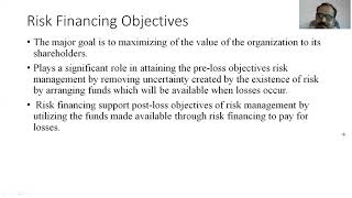 Unit 2 Lecture 2 Risk Financing and Risk control