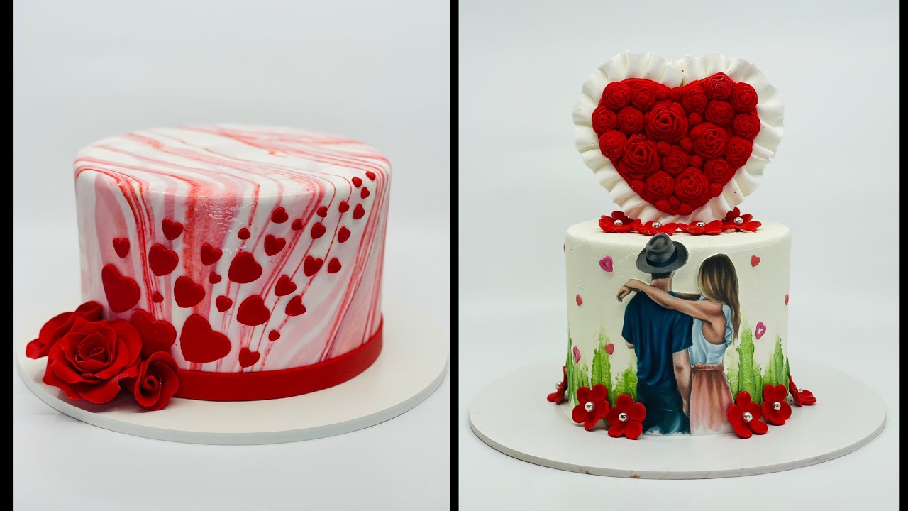 Cupic Couple Valentine Cake – Creme Castle