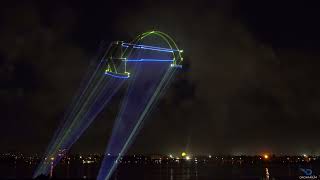 Лазерное шоу с помощью дронов в небе Днепра