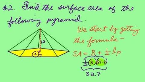 Finding the surface area of a pentagonal pyramid