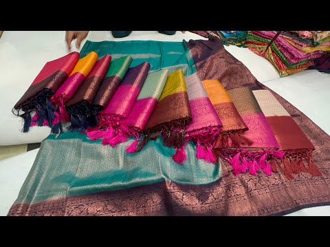 chickpet Bangalore wholesale banaras softy silk sarees||Single saree courier