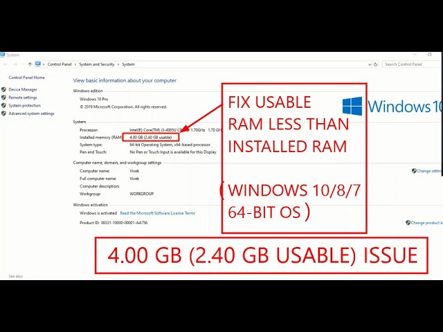 How To Fix Usable Ram Less Than Installed Ram On Windows | Fix Less Usable Ram 3 Method 2022 - YouTube