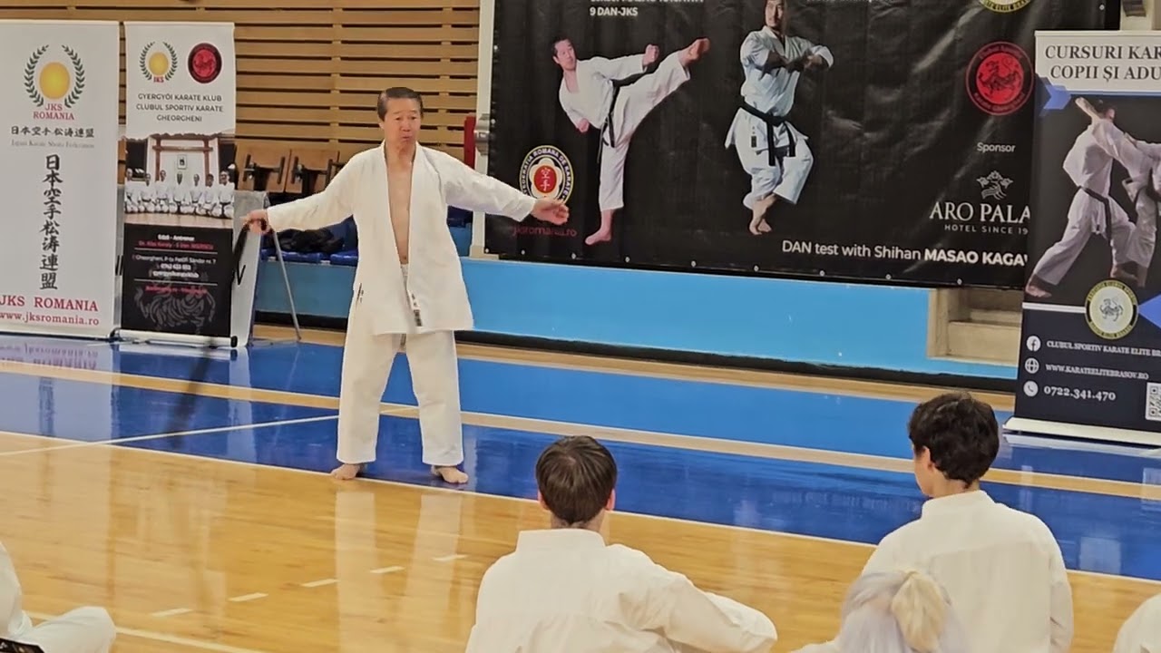 Kagawa Shihan showing the whip action in Gojushiho Sho.
