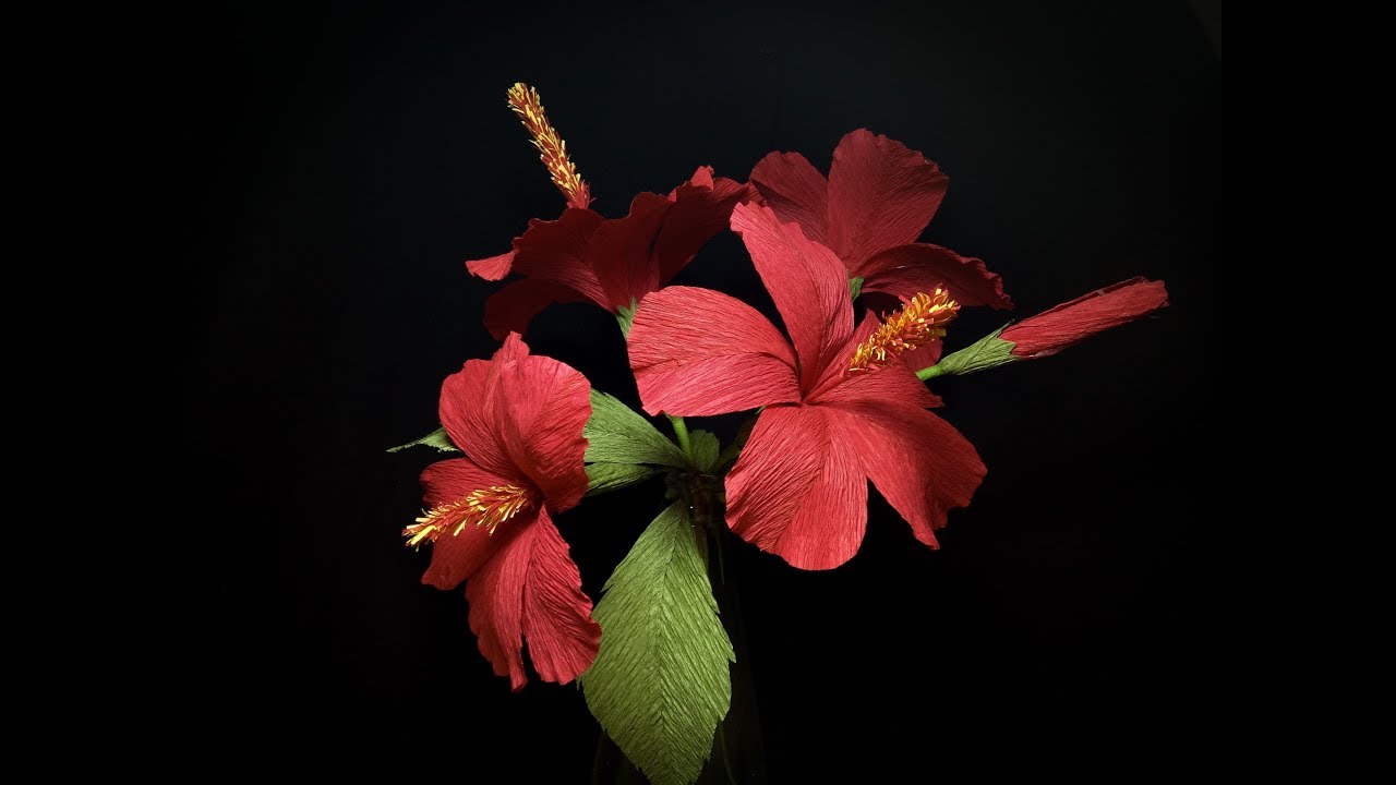 Como hacer flores de papel (hibisco) Super faciles y rapidas | DIY Manualidades #14