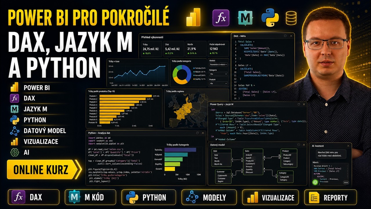 Náhled videa: Školení Power BI pro pokročilé: DAX, jazyk M a Python