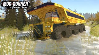 Spintires: MudRunner - CATERPILLAR 8X8 Monster Truck Driving On The River