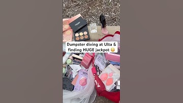 Wait until you see what’s inside this dumpster.. #dumpster #dumpsterdiving #ulta #insane