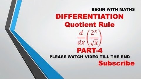 Differentiation| Quotient rule of two functions I Examples I Step by step I Derivative Part-4