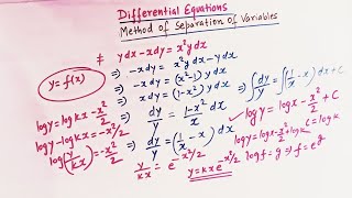 Variables Separable Form- dy/dx= f(x) g(y).
