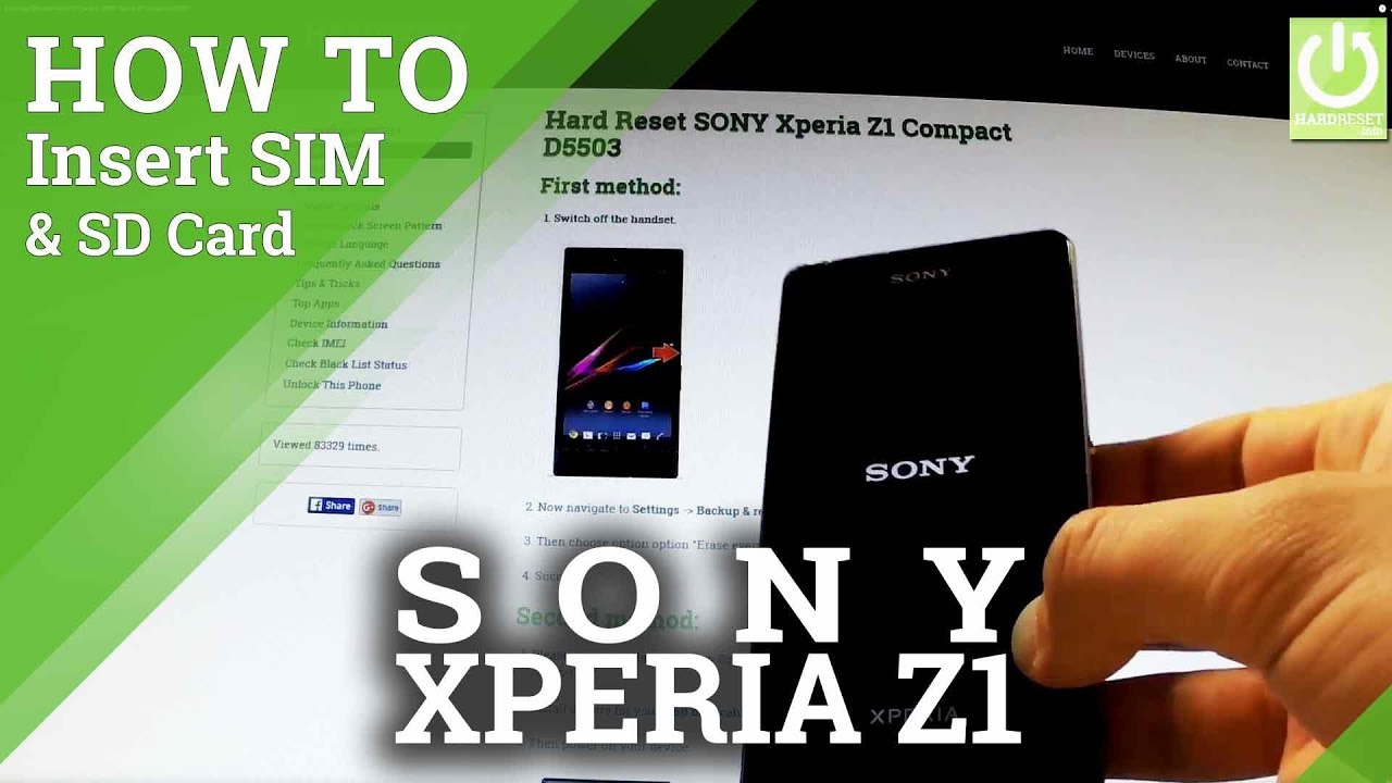 New Inserting SIM and Micro SD Card in SONY Xperia Z1 Compact D5503