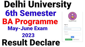 delhi University sixth semester ba programme result declare 2023 | du sixth semester result declare