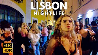 Nightlife in Lisbon Portugal: BAIRRO ALTO Lisboa - 4K ASMR