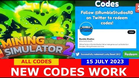 *NEW UPDATE CODES* [🎆200M🎆] Mining Simulator 2 ROBLOX | ALL CODES | July 15, 2023
