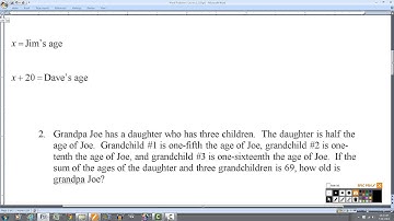 Word Problems Lesson 1.2 (Age)