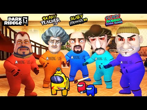 EFSANE PRO OYUNCU HERKESİ TROLLEDİ 🤣 Among Us Scary Teacher , Scary Robber  , Dark Riddle