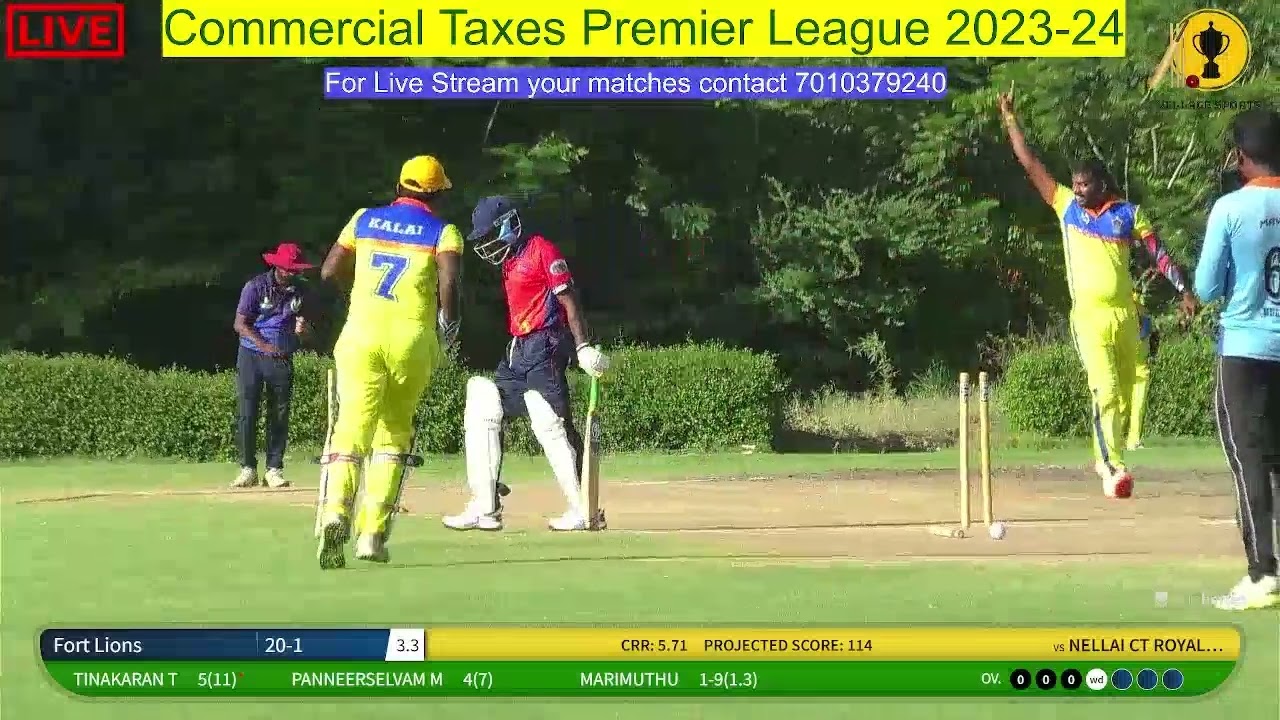 Marimuthu to Tinakaran, Clean Bowled, Super Wicket, Nellai CT Royal Kings Vs Fort Lions in CTPL 2023