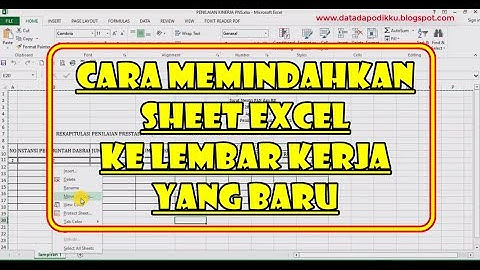 CARA MUDAH COPY PASTE ATAU MEMINDAHKAN SHEET EXCEL KE LEMBAR KERJA YANG BARU