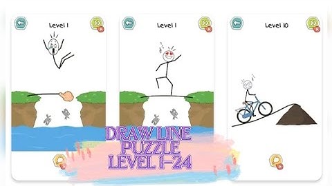 Draw Line Puzzle (WEEGOON) - Level 1-24 - Gameplay Walkthrough - Funny Stickman Puzzle Game