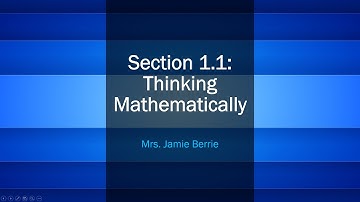 Quantitative Reasoning - Section 1.1 Lecture Video (Thinking Mathematically)