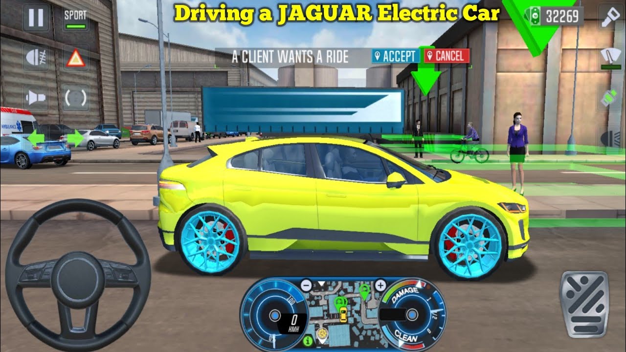 Driving a JAGUAR I-PACE Texi Driver Volkswagen - Texi Sim Driving Games For Android Gameplay 