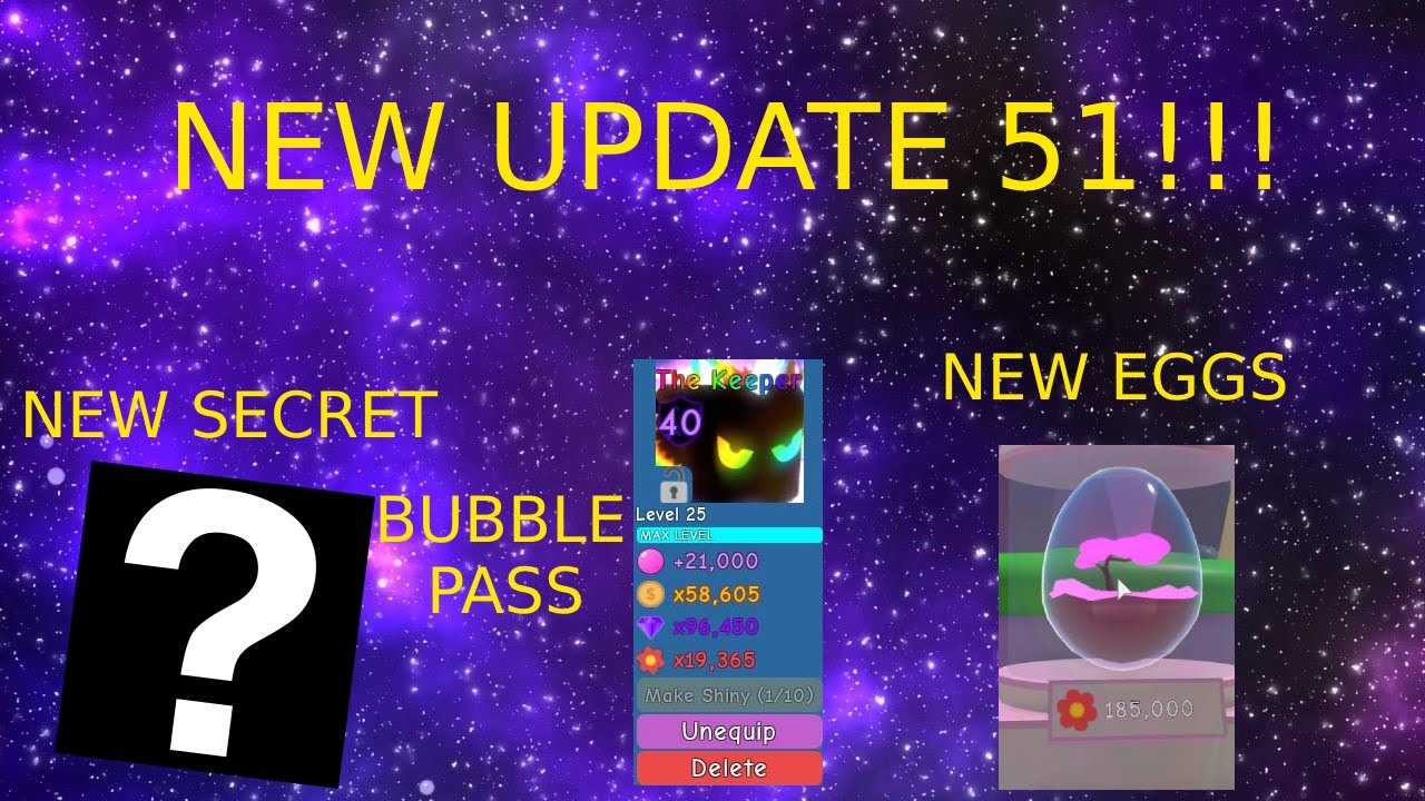 UPDATE 51 New Secret Pet New Currency and MORE!!: bubble gum simulator