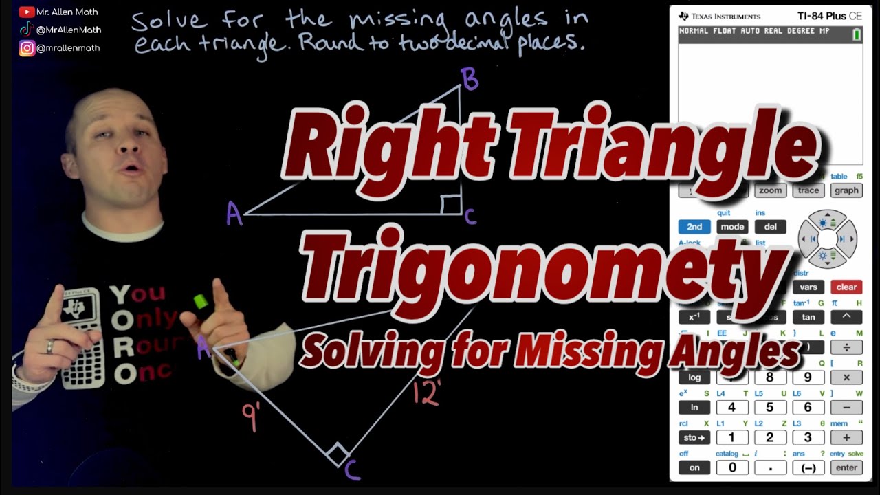 Right Triangle Trigonometry - Solving for Missing Angles - YouTube