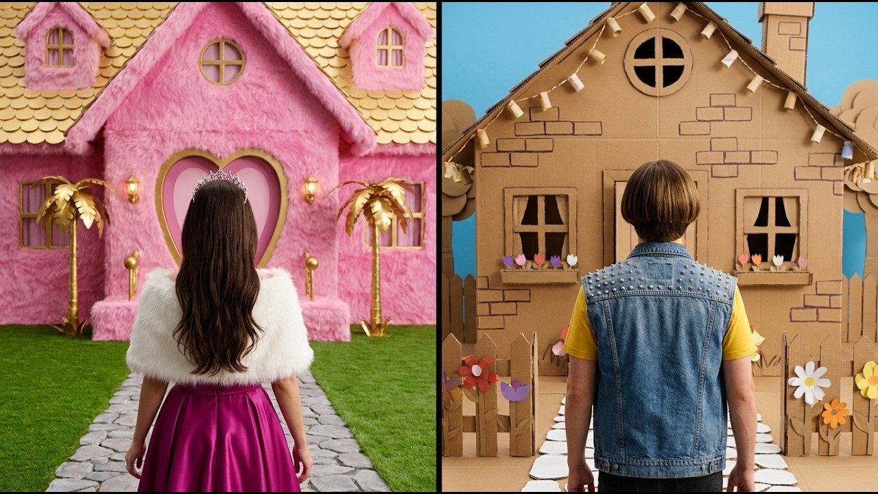 ピンクのプリンセス・マンション vs 段ボールDIY 😱🏠 究極の夢の家を作ってみた！