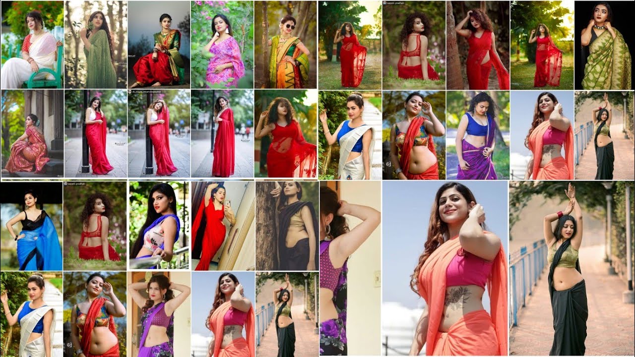 saree photoshoot poses for girls At home |saree poses for photoshoot |poses  in saree at home |siri m - YouTube