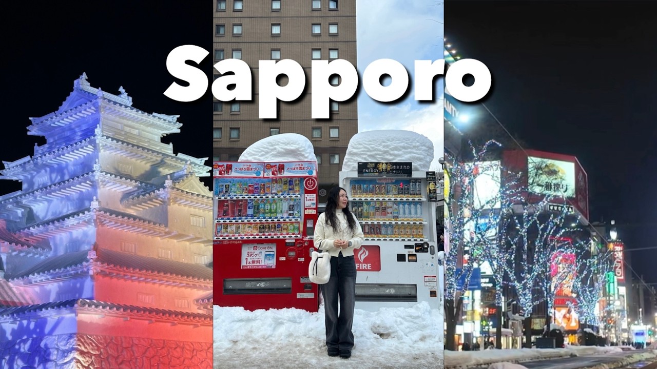 [vlog] 삿포로 여행 브이로그🩵🤍 | 삿포로 맛집 추천 | 유키마츠리❄️ | 카이센동 맛집 | 스프카레 가라쿠, 마지산도, 동구리, 러브 에스프레소, 우미사쿠라 에조우미