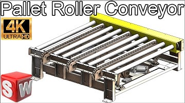 Chain Drive Roller Conveyor for Pallet Part 6 90deg Pop-Up Pallet Transfer Design in Solidworks