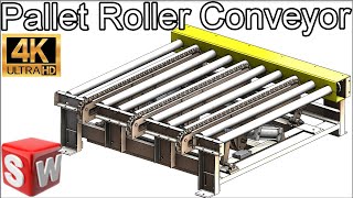 Chain Drive Roller Conveyor for Pallet Part 6 90deg PopUp Pallet Transfer Design in Solidworks