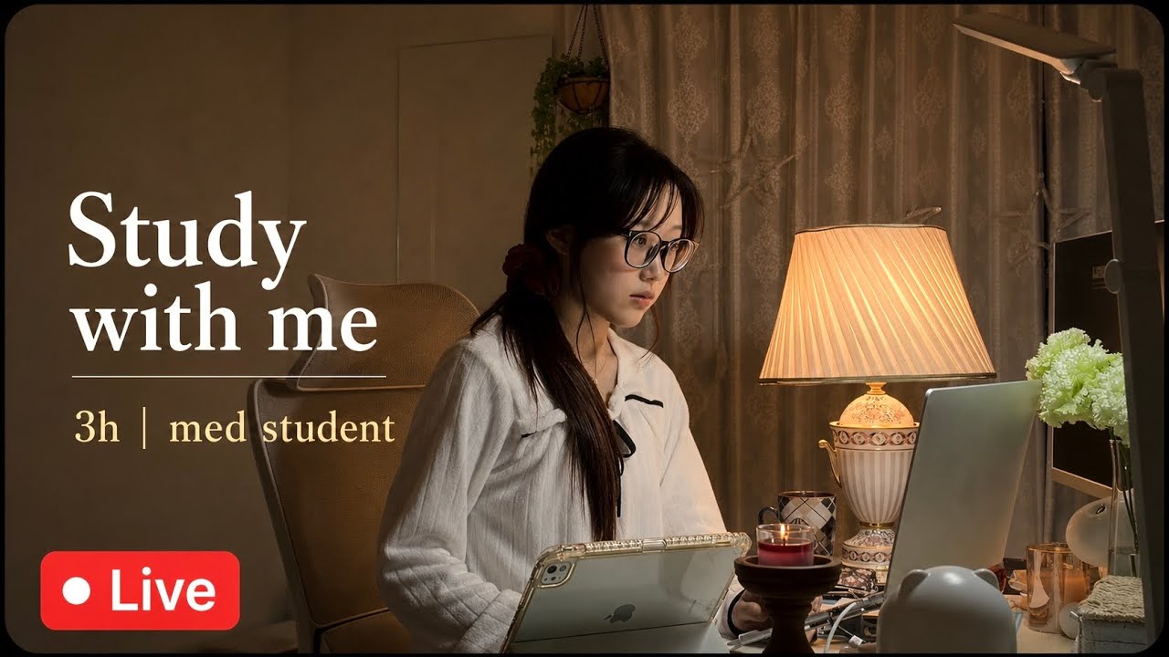 LIVE 3 HOURS | study with me | 医学生と眠くなるまで | med student