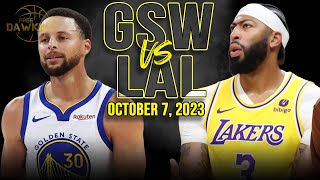Golden State Warriors vs Los Angeles Lakers Full Game Highlights | October 7, 2023 | FreeDawkins