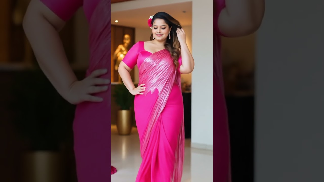 Beautiful Girl in Pink Saree | Elegant Walk & Charming Smile 💕✨