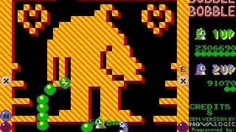 [Part 5/10] Bubble Bobble (DOS version) 2-players walkthrough, Player1 final score: 3631690