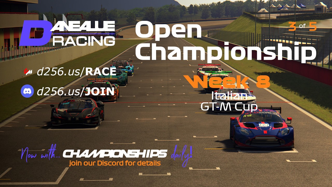 d256.us/MOZA Italian GT-M Cup | Danealue.com 2026 Week 8 GT-M Phase 2 Championship | 3 of 5