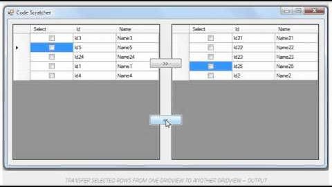 Transfer Selected Rows from one GridView to Another in Asp.net